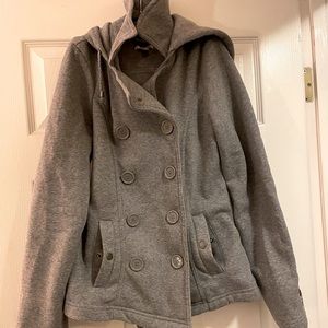 Grey hooded jacket size medium